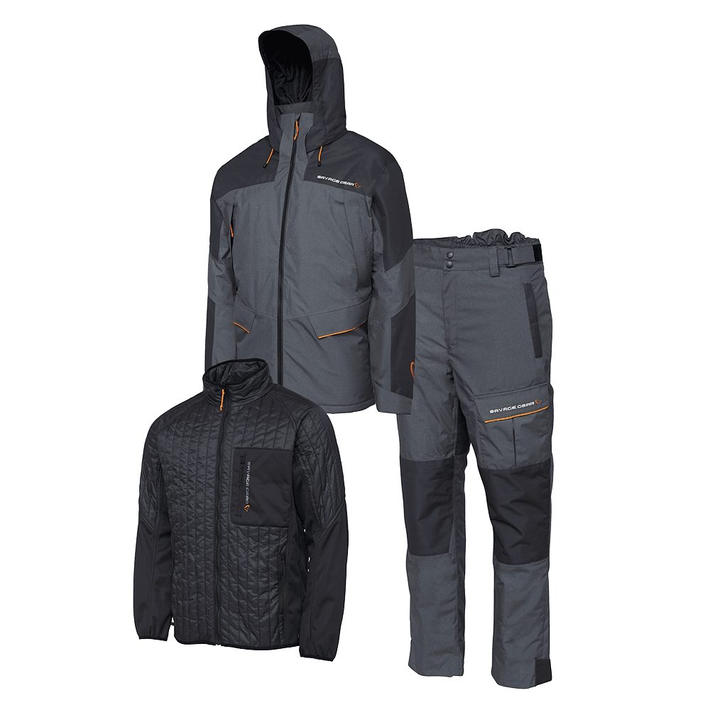 Savage Gear Oblek Thermo Guard 3-Piece Suit Charcoal Grey Melange L