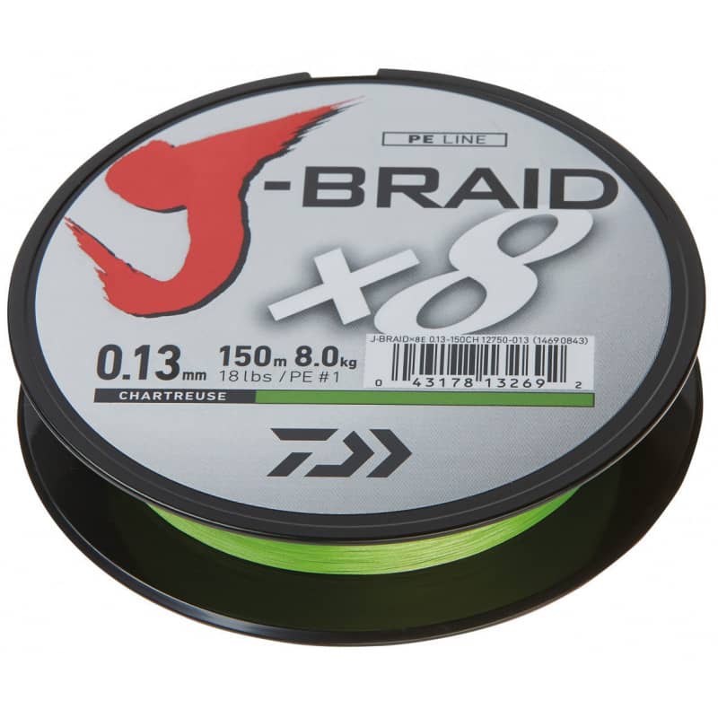 DAIWA J-BRAID X8 CHARTREUSE 150m